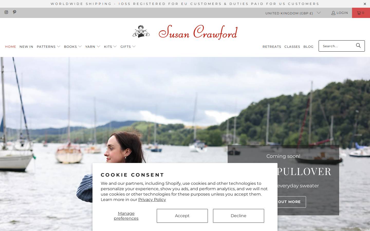 susancrawfordvintage.com homepage screenshot