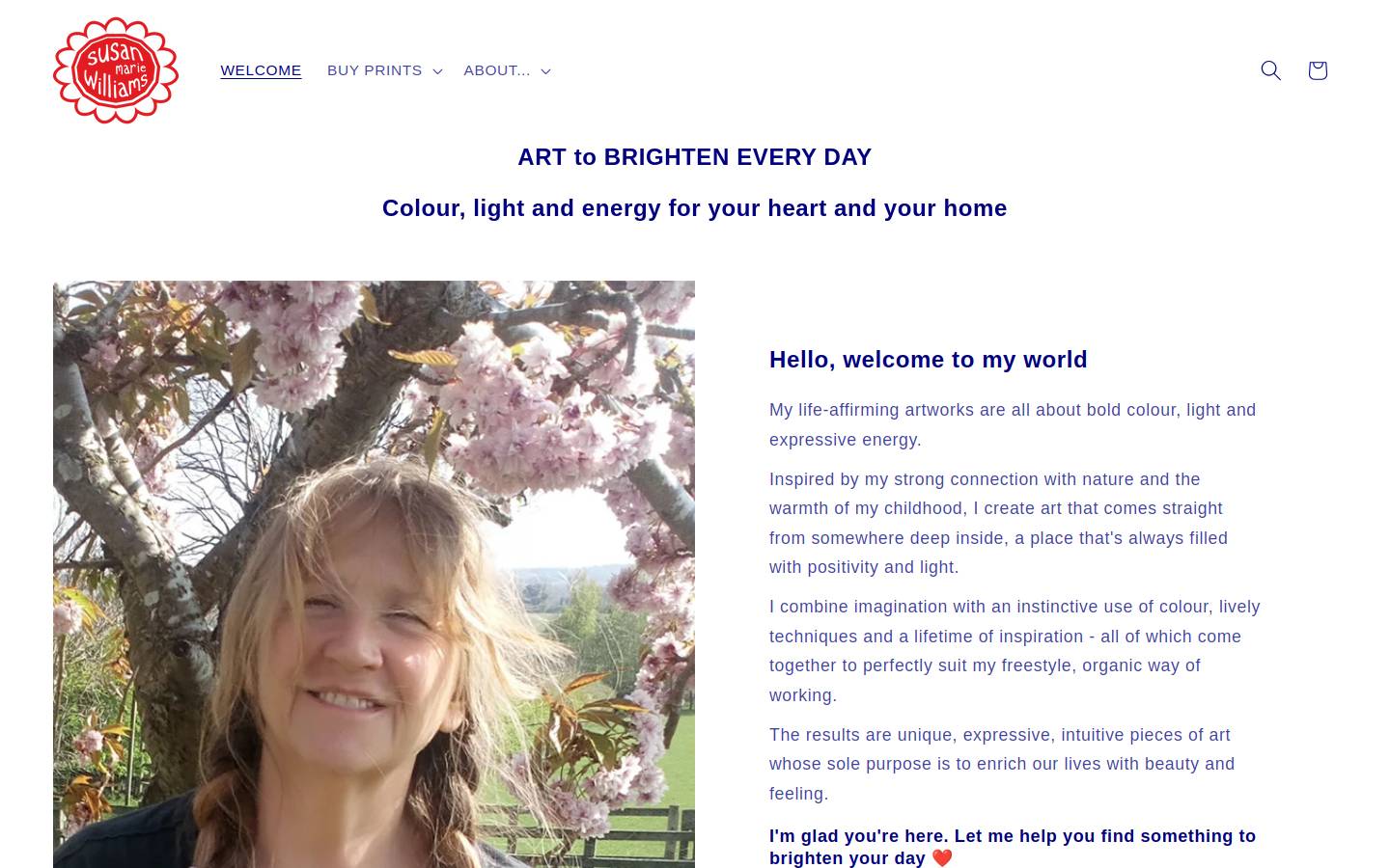 Susan Marie Williams homepage screenshot