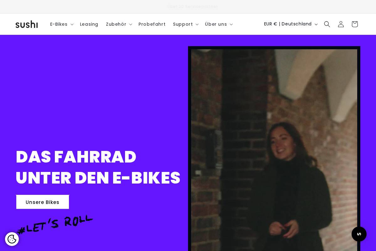SUSHI Bikes GmbH homepage screenshot
