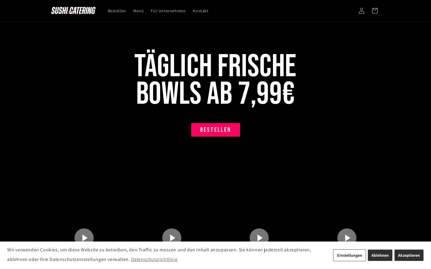 Sushi-Catering homepage screenshot