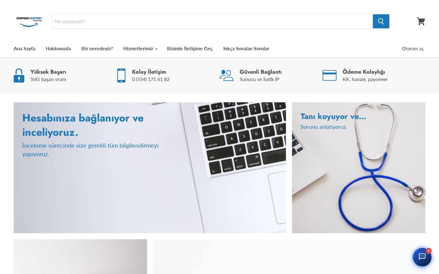 suspendsupport.com homepage screenshot
