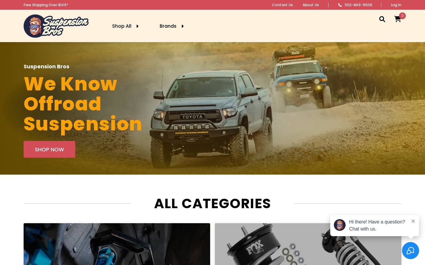 suspensionbros.com homepage screenshot