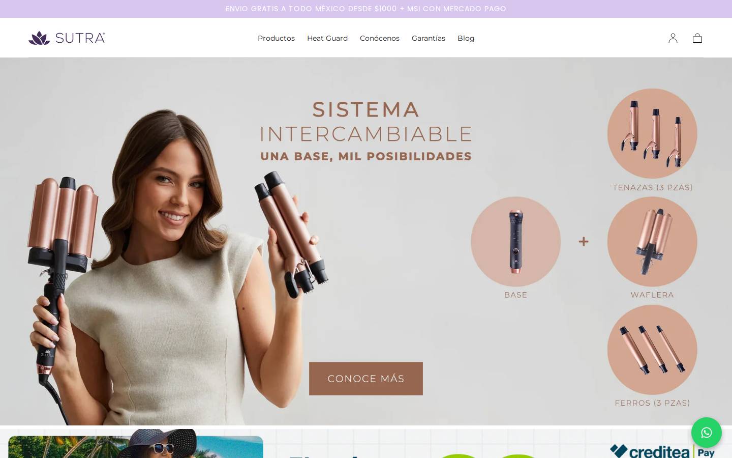 Sutra Beauty homepage screenshot