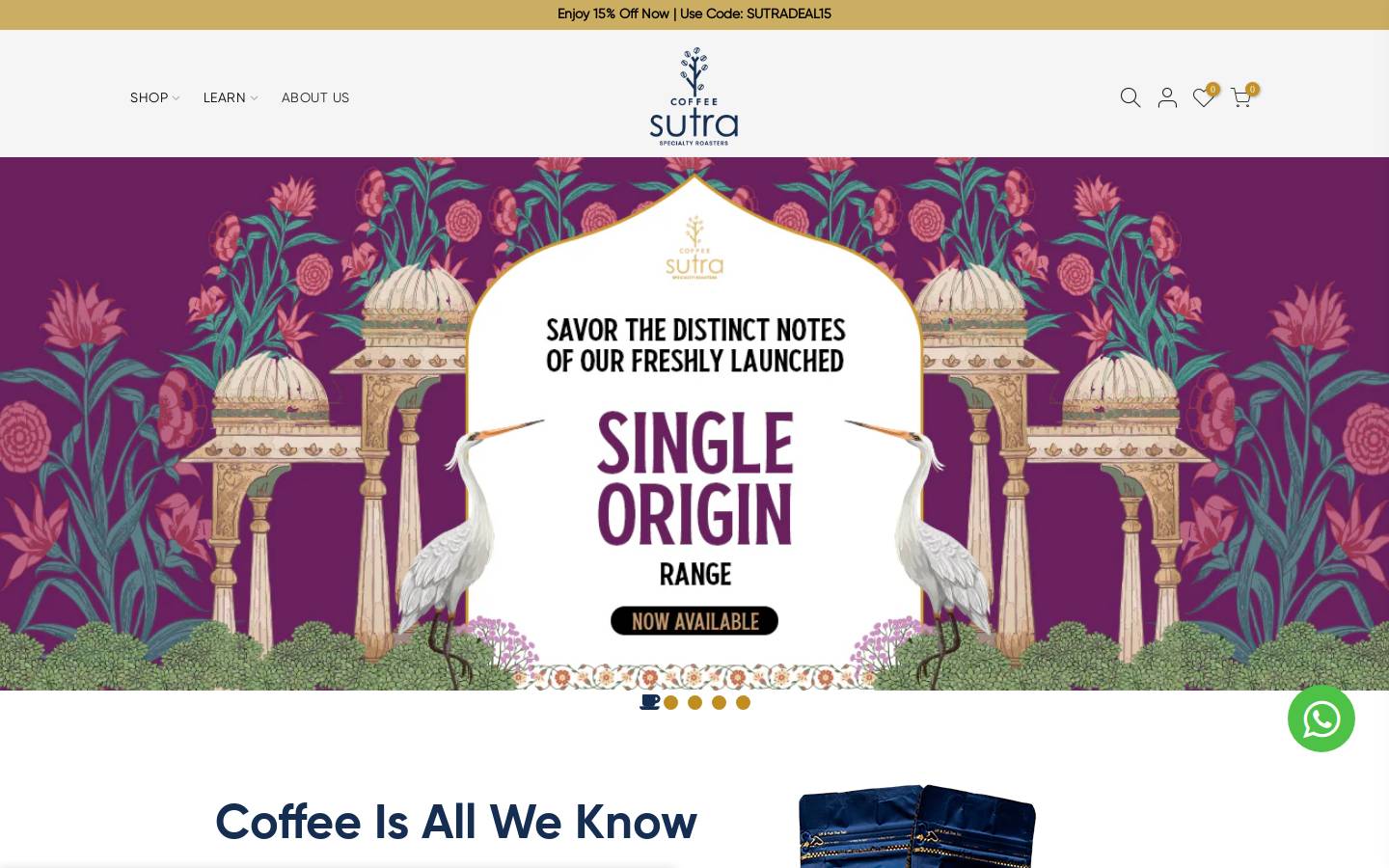 sutracoffee.com homepage screenshot