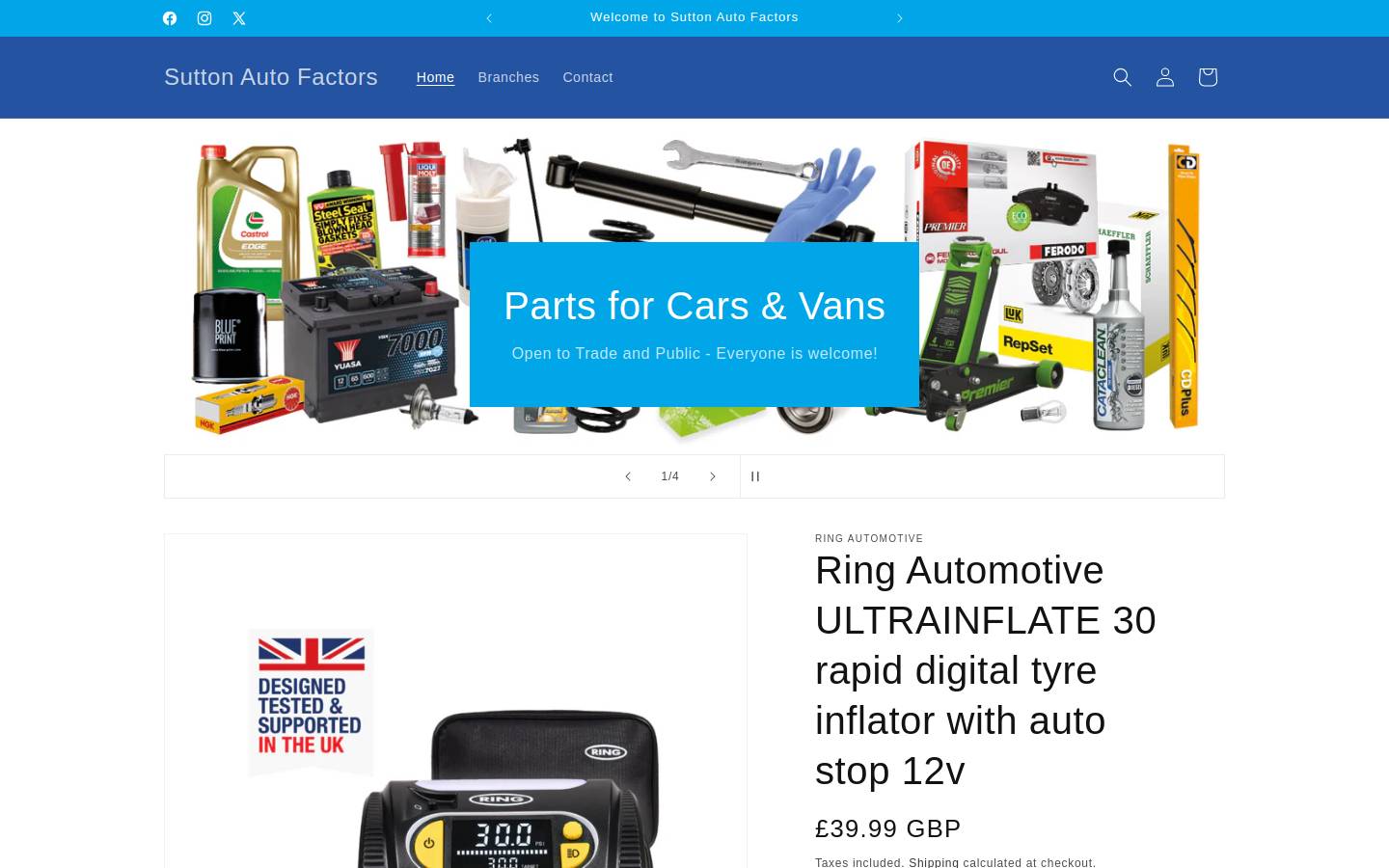 Suttonautofactors homepage screenshot