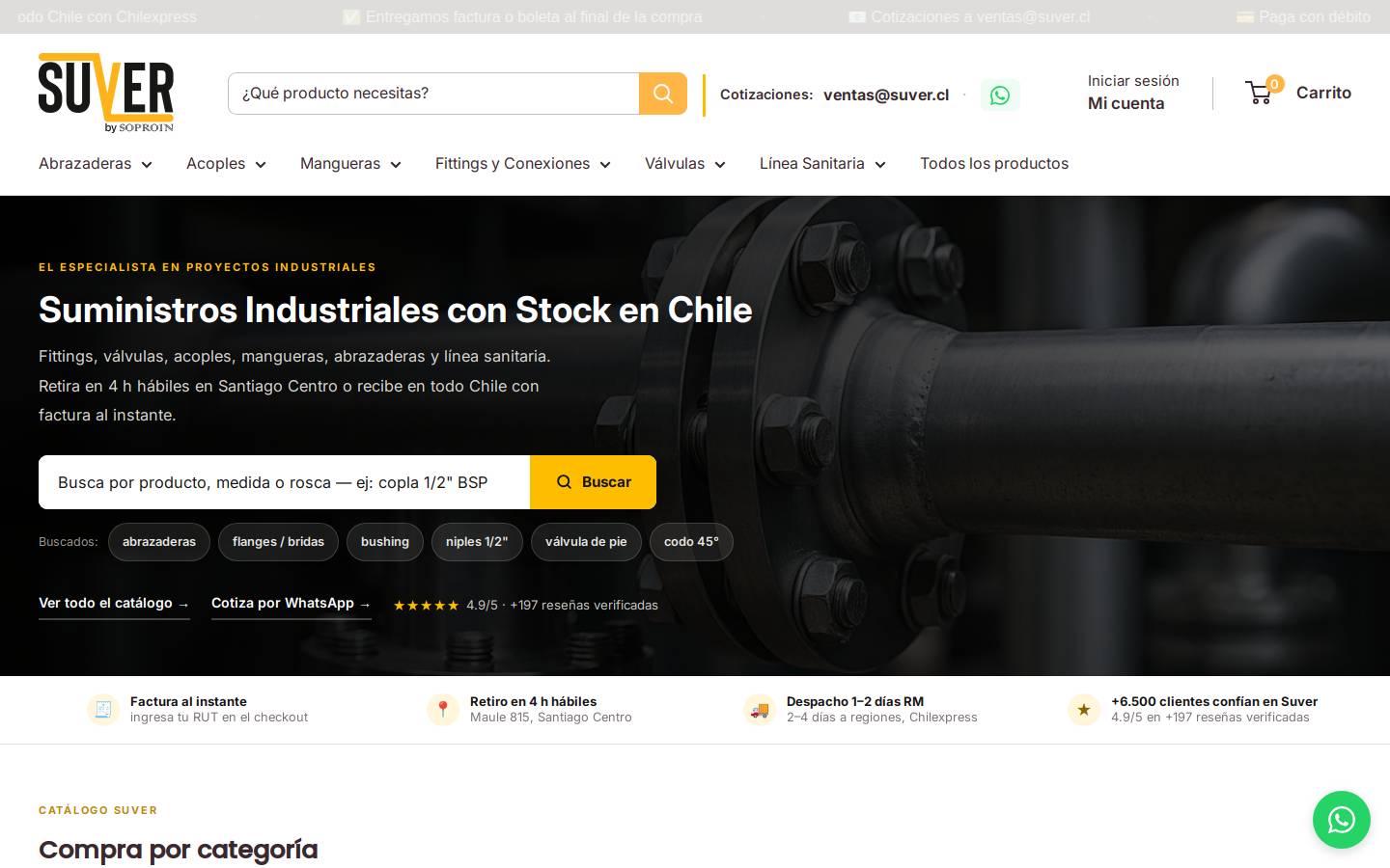 suver.cl homepage screenshot