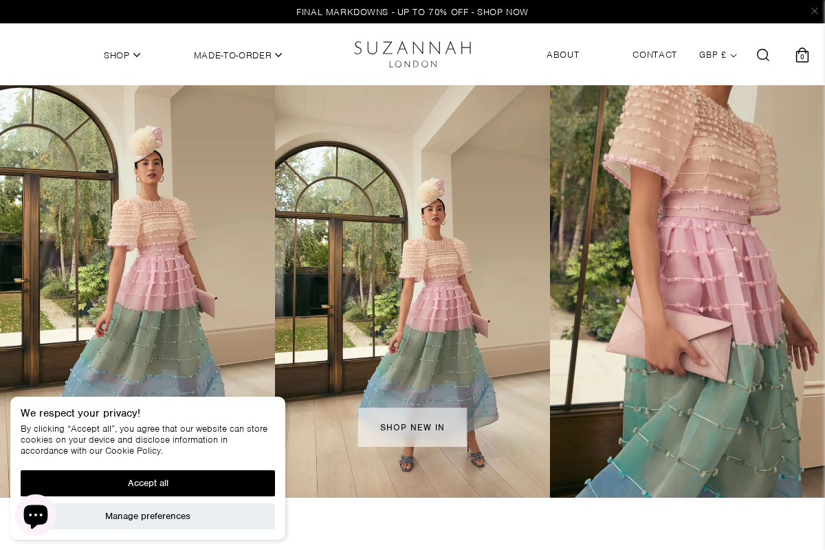 Suzannah homepage screenshot