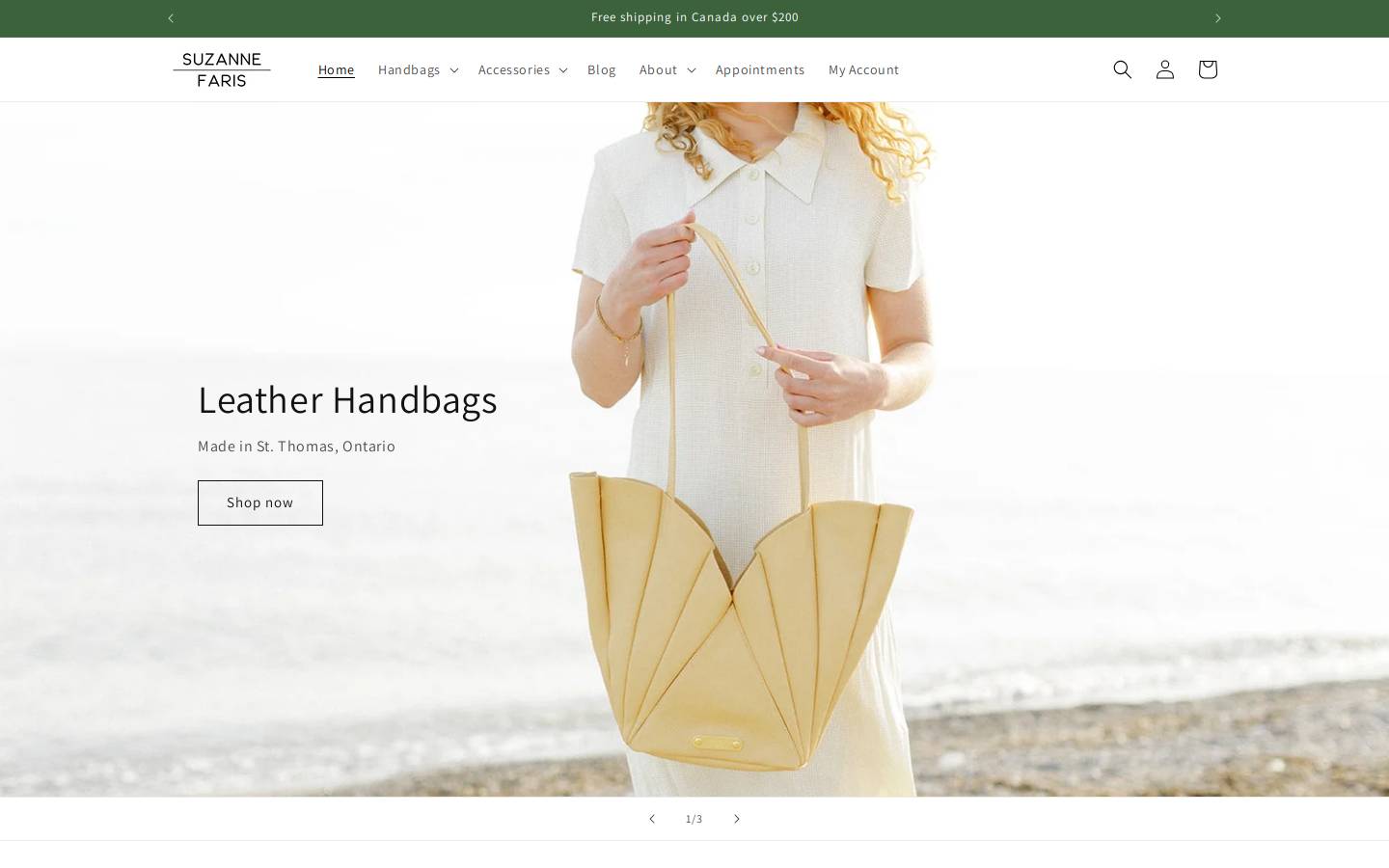 suzannefaris.com homepage screenshot