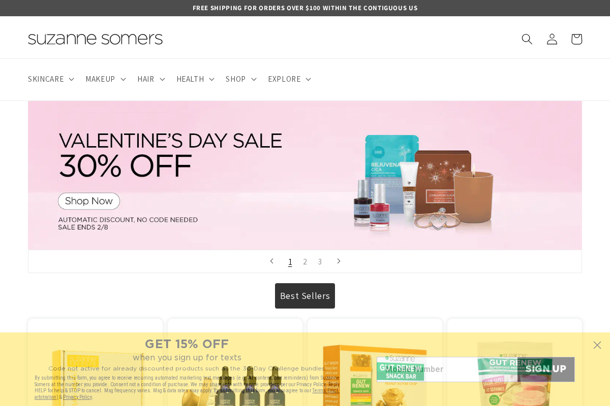 Suzanne Somers homepage screenshot