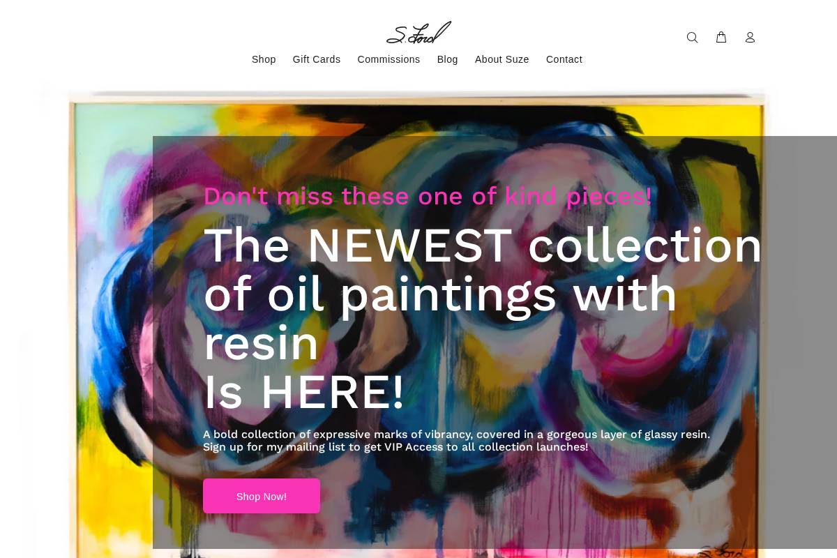 suzeford.com homepage screenshot