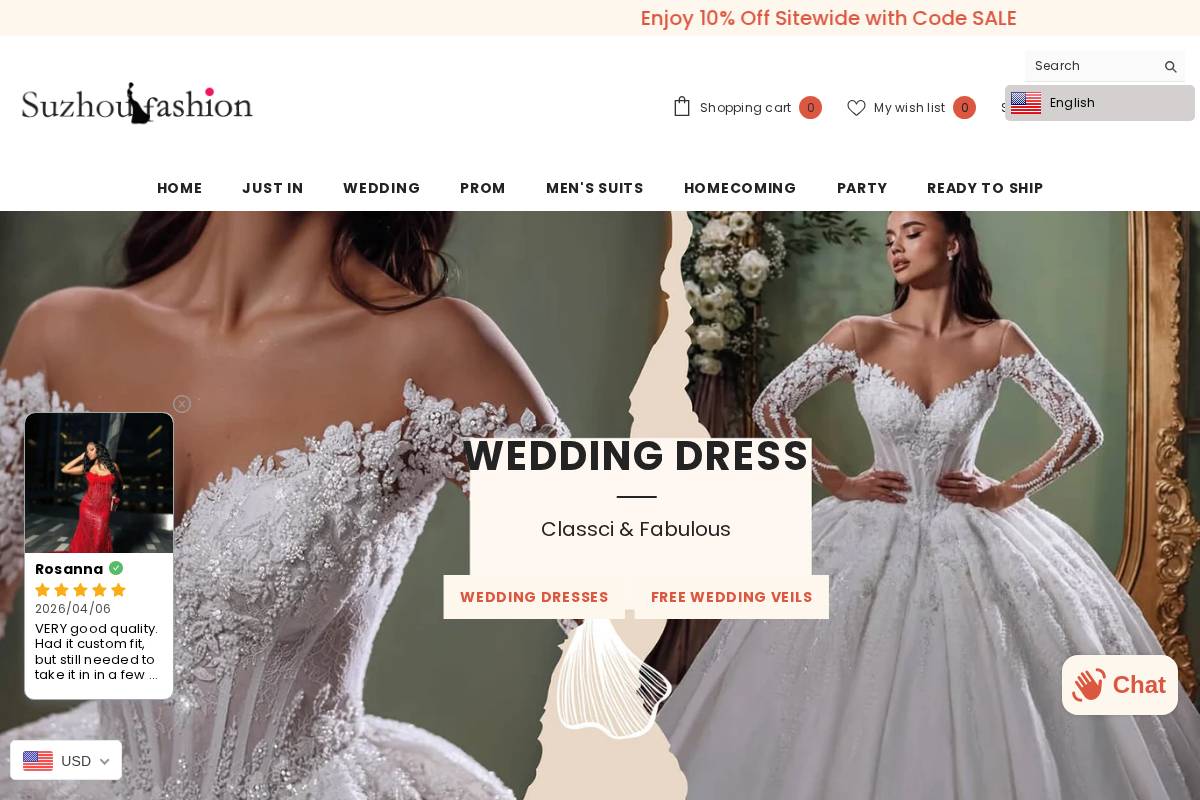 Suzhoufashion homepage screenshot