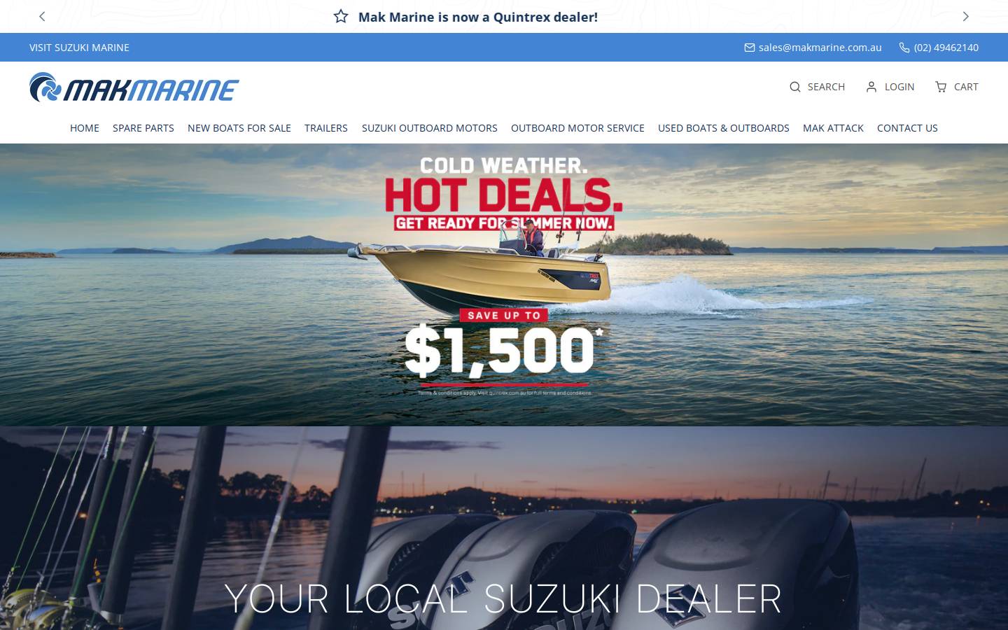 suzukimarineparts.com.au homepage screenshot