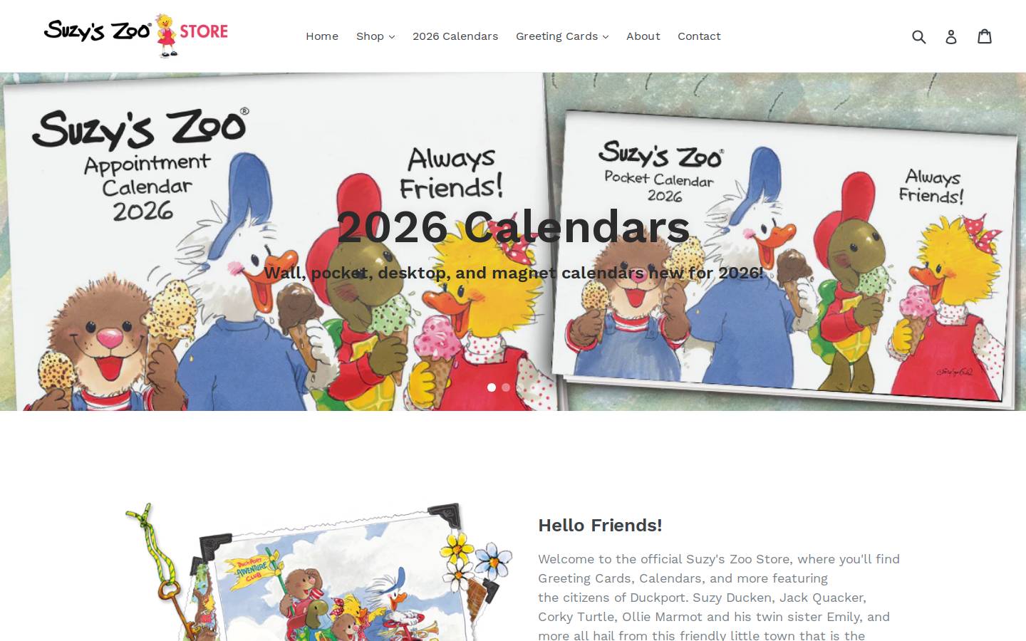 suzyszoostore.com homepage screenshot