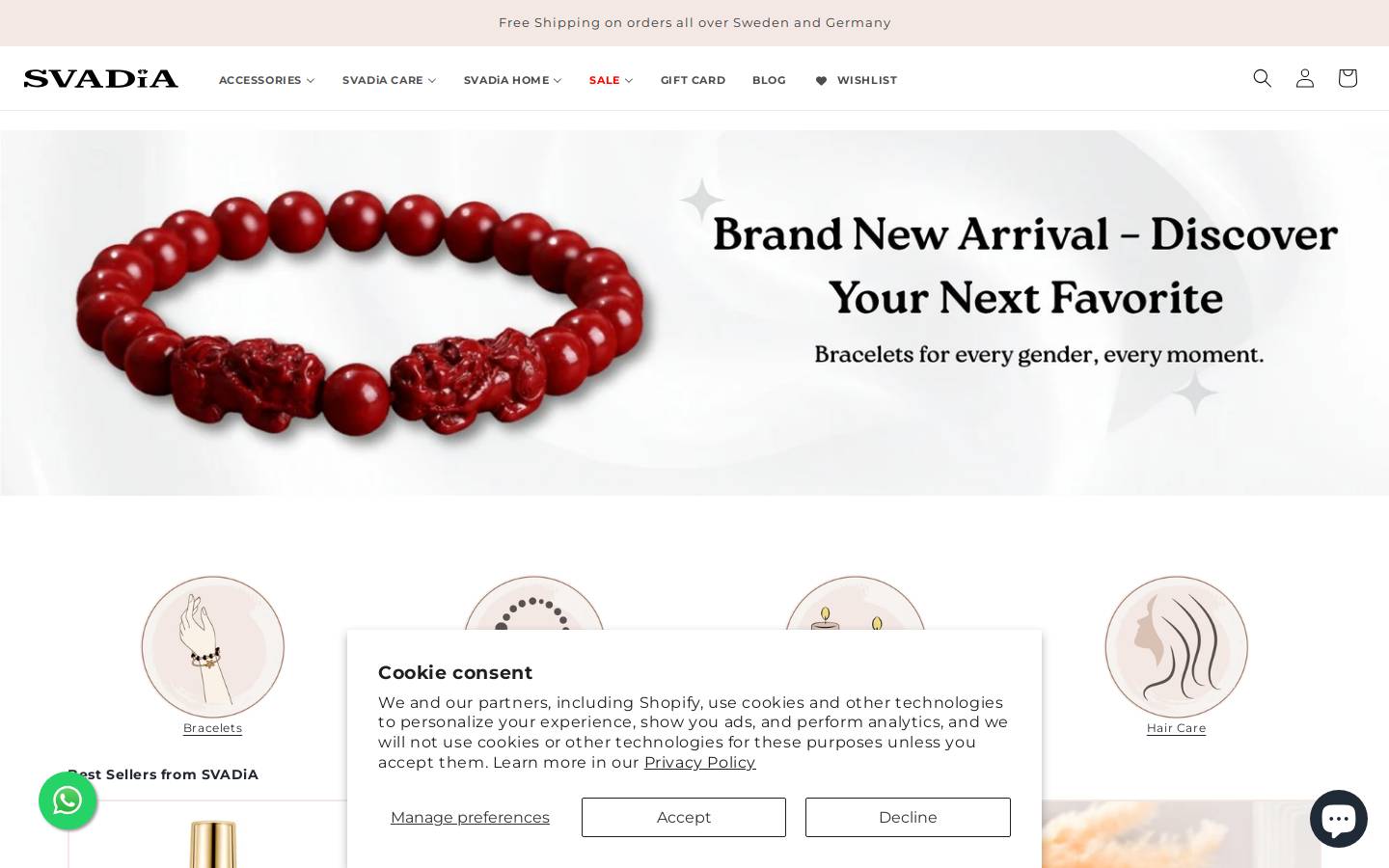 Svadia homepage screenshot
