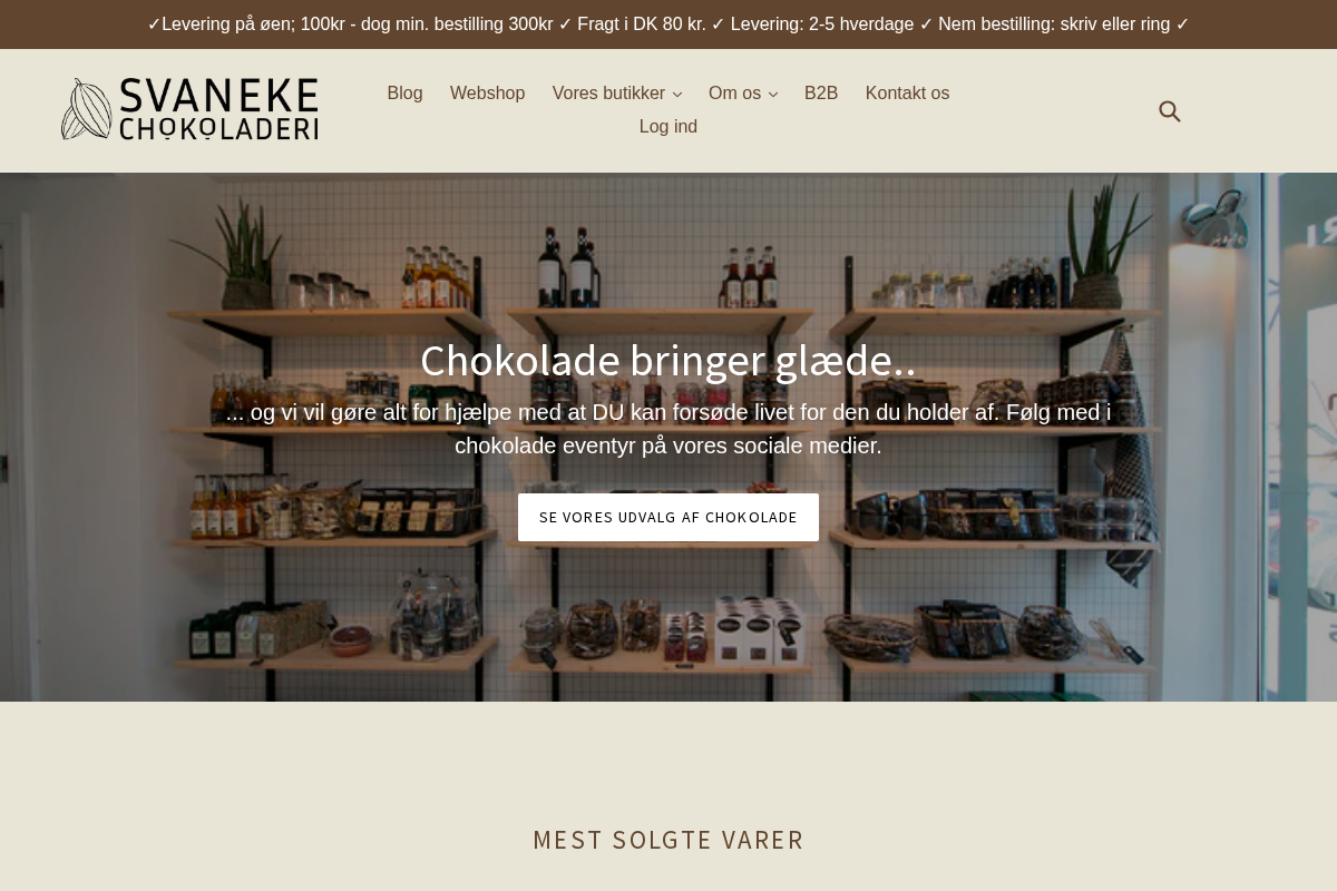 Svaneke Chokoladeri homepage screenshot