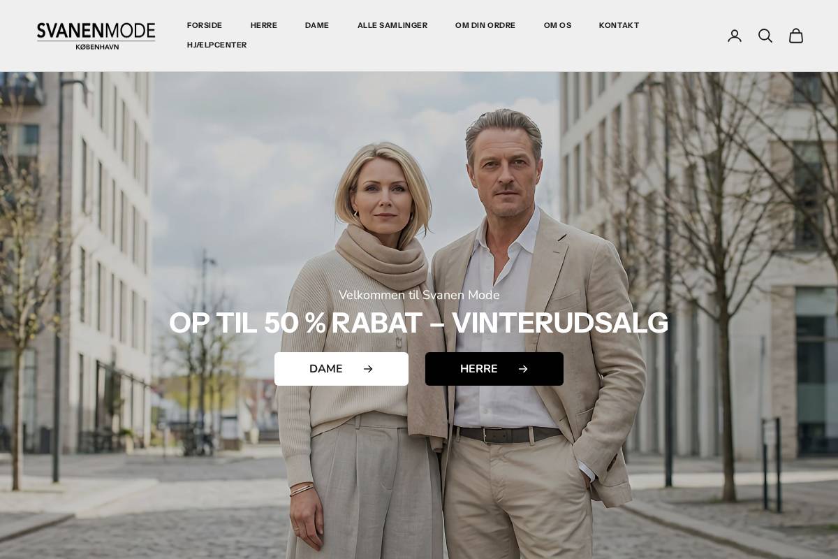 Svanenmode homepage screenshot