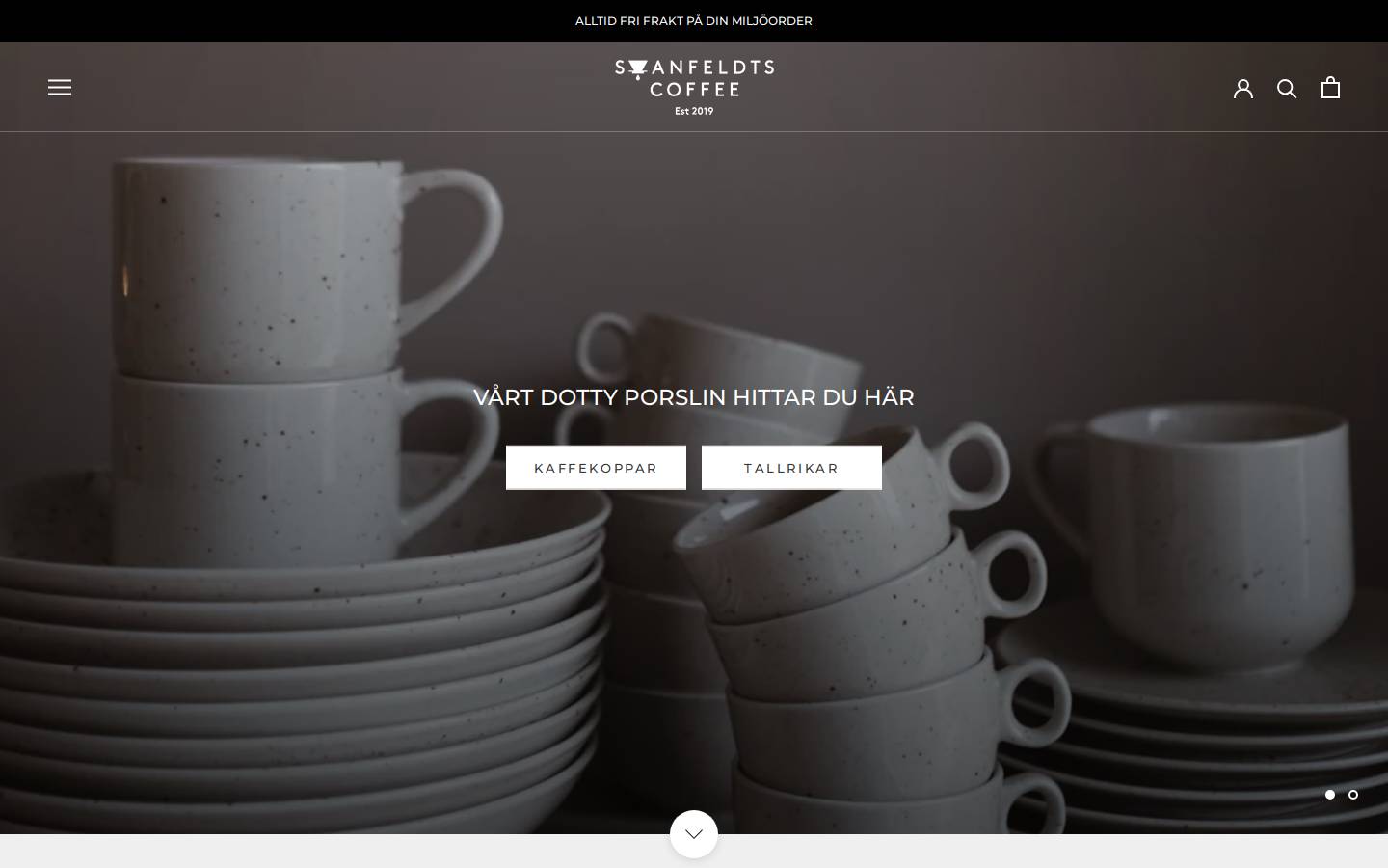 Svanfeldts Coffee AB - Beans & Brains homepage screenshot