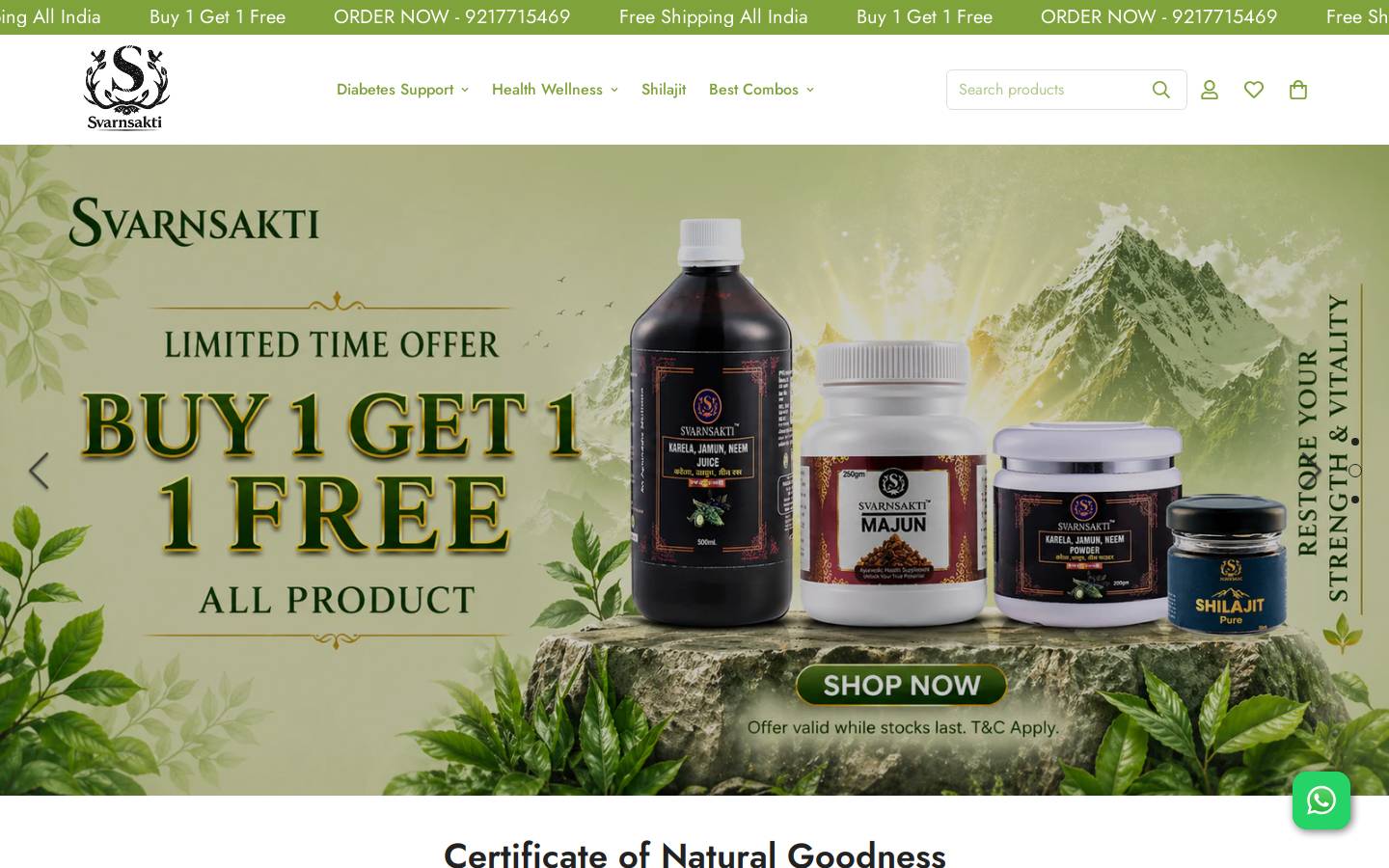 svarnsakti.com homepage screenshot