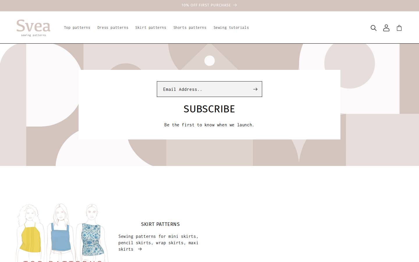 sveapatterns.com homepage screenshot