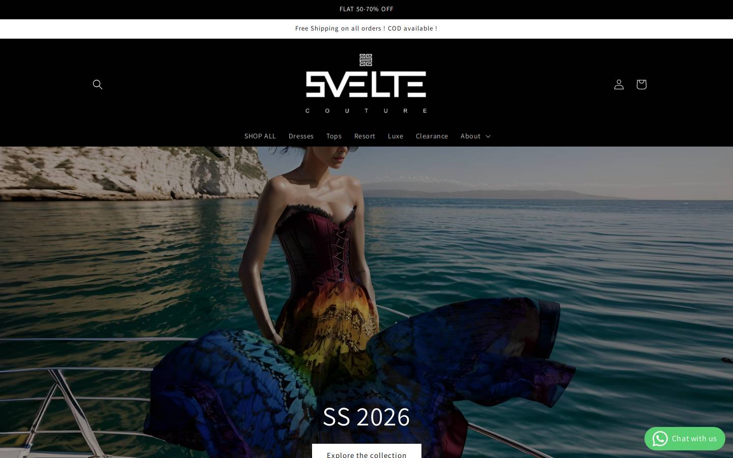 sveltecouture.in homepage screenshot