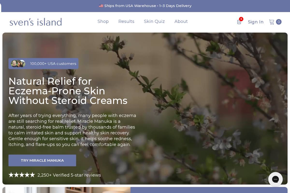 Svens Island homepage screenshot