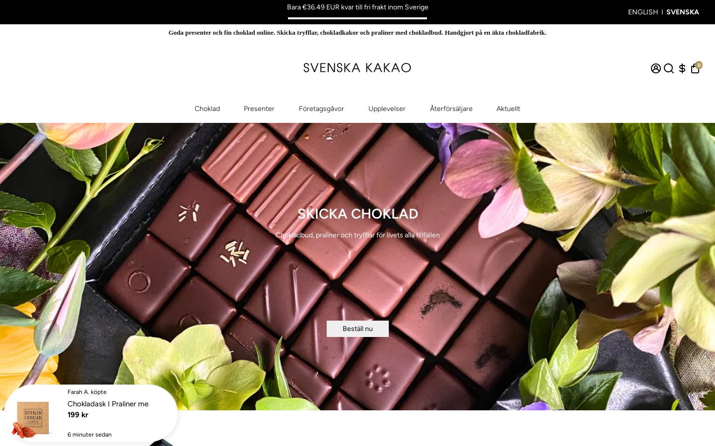 svenskakakao.se homepage screenshot