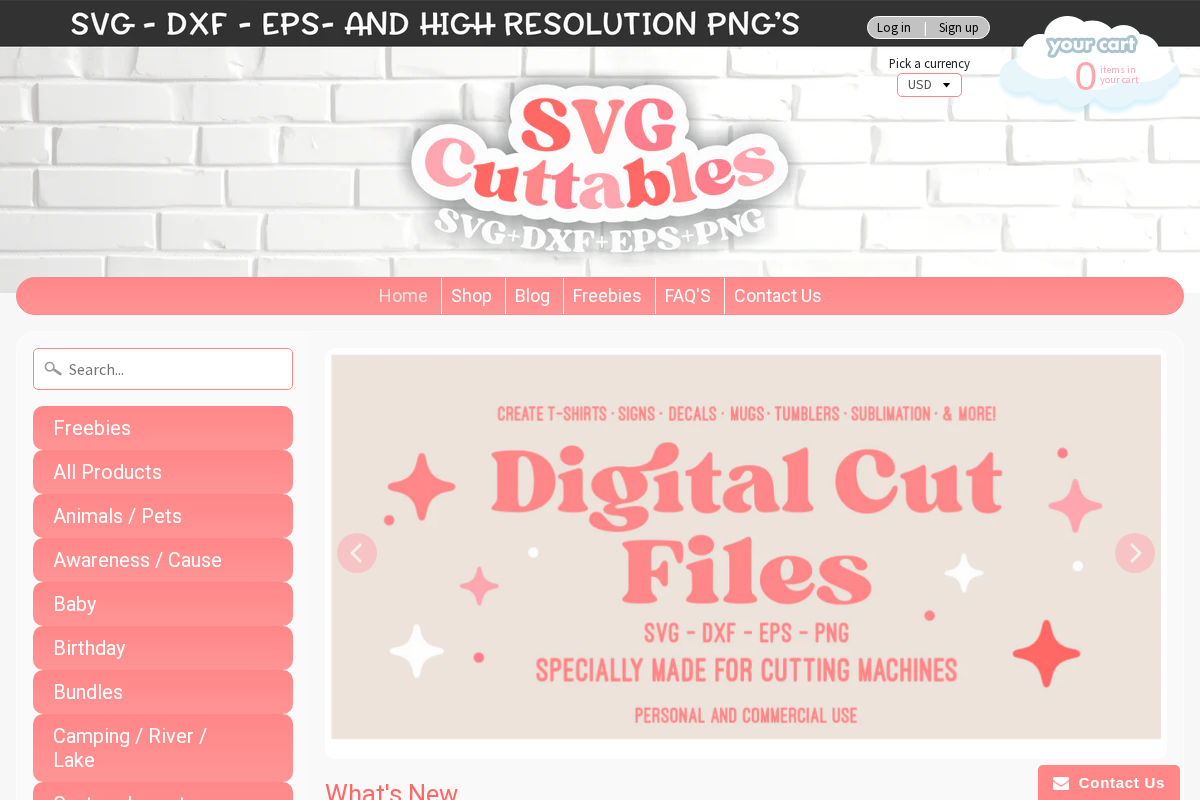 svgcuttablefiles.com homepage screenshot
