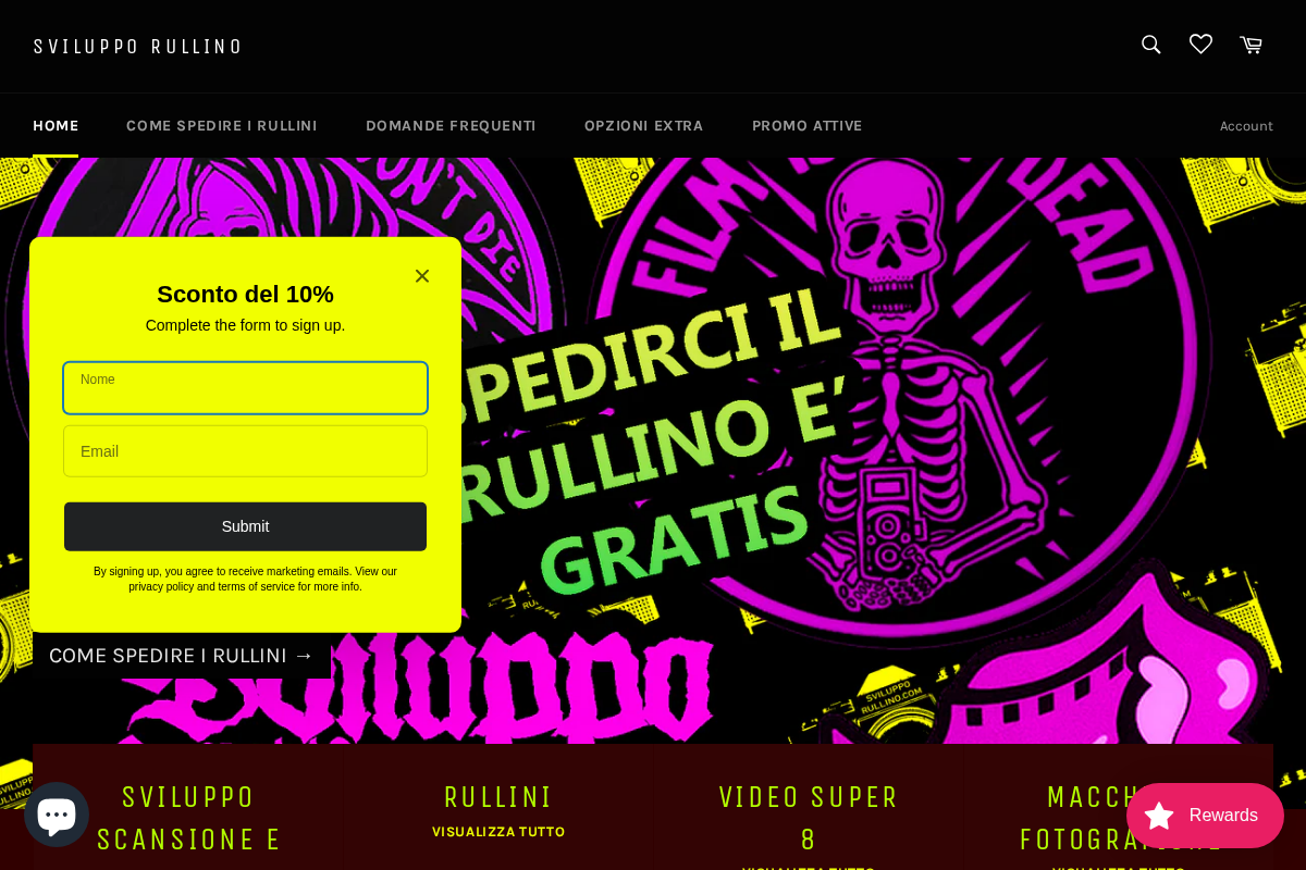Svilupporullino homepage screenshot