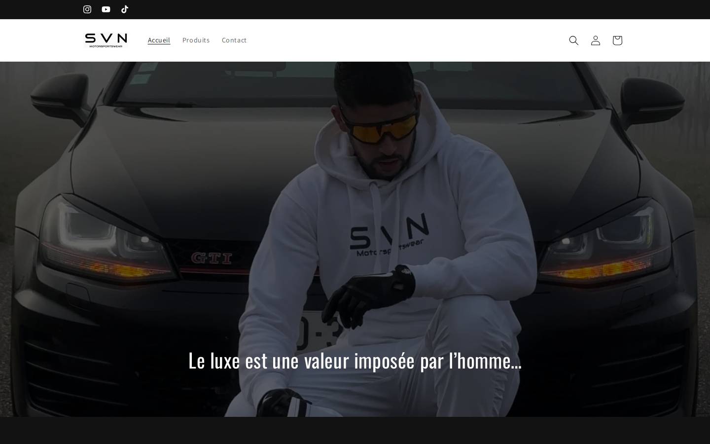 svnmotorsportswear.com homepage screenshot