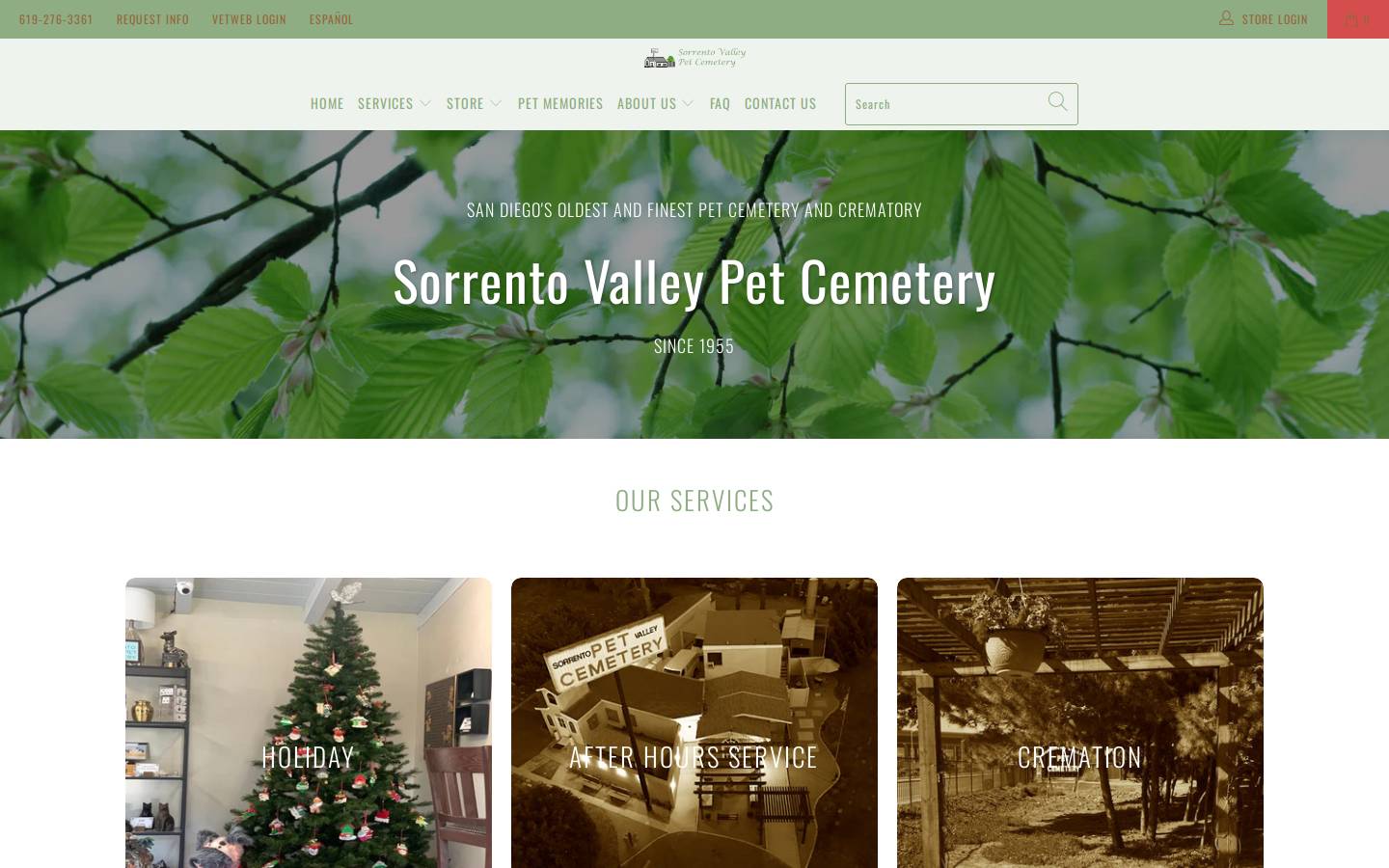 svpetcemetery.com homepage screenshot