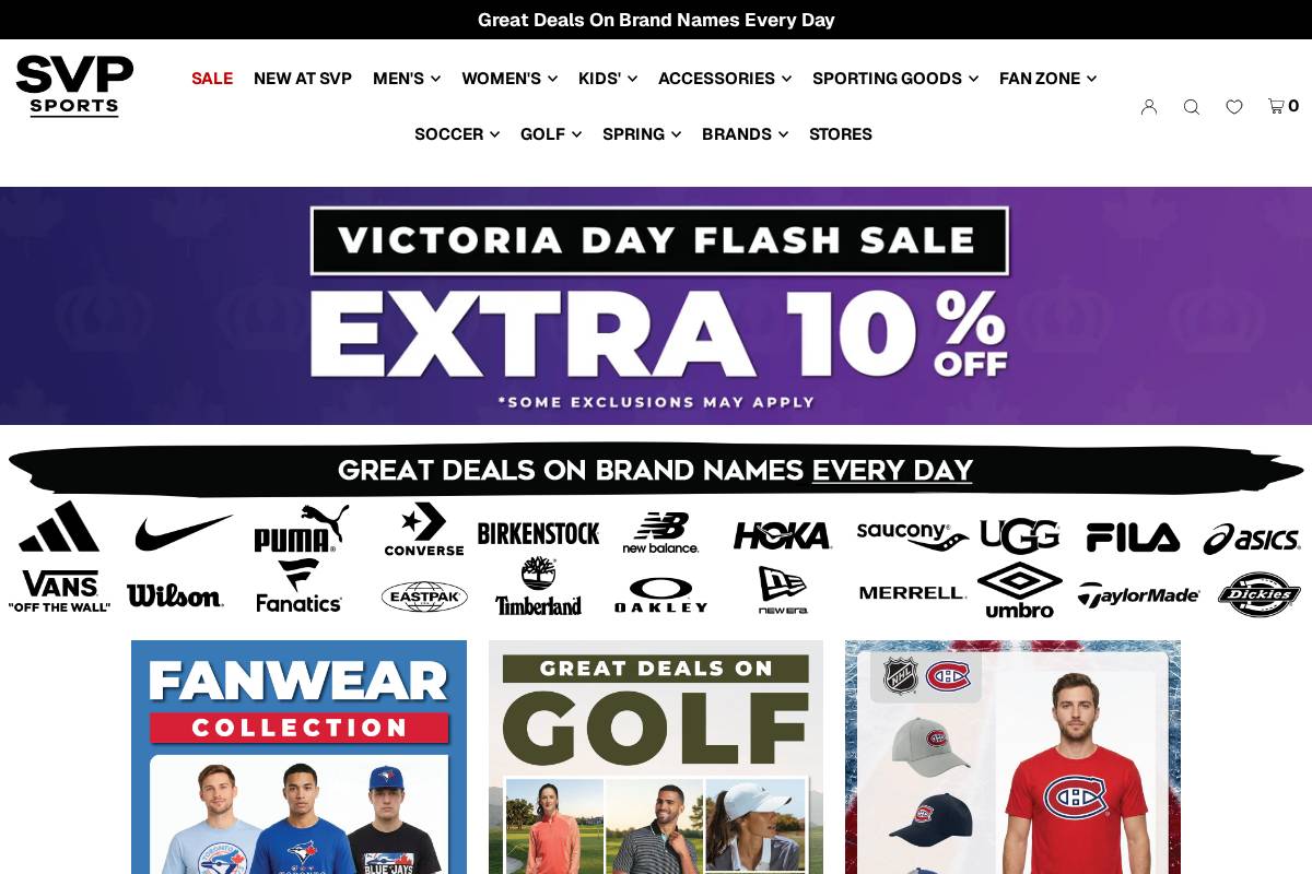 Svpsports homepage screenshot