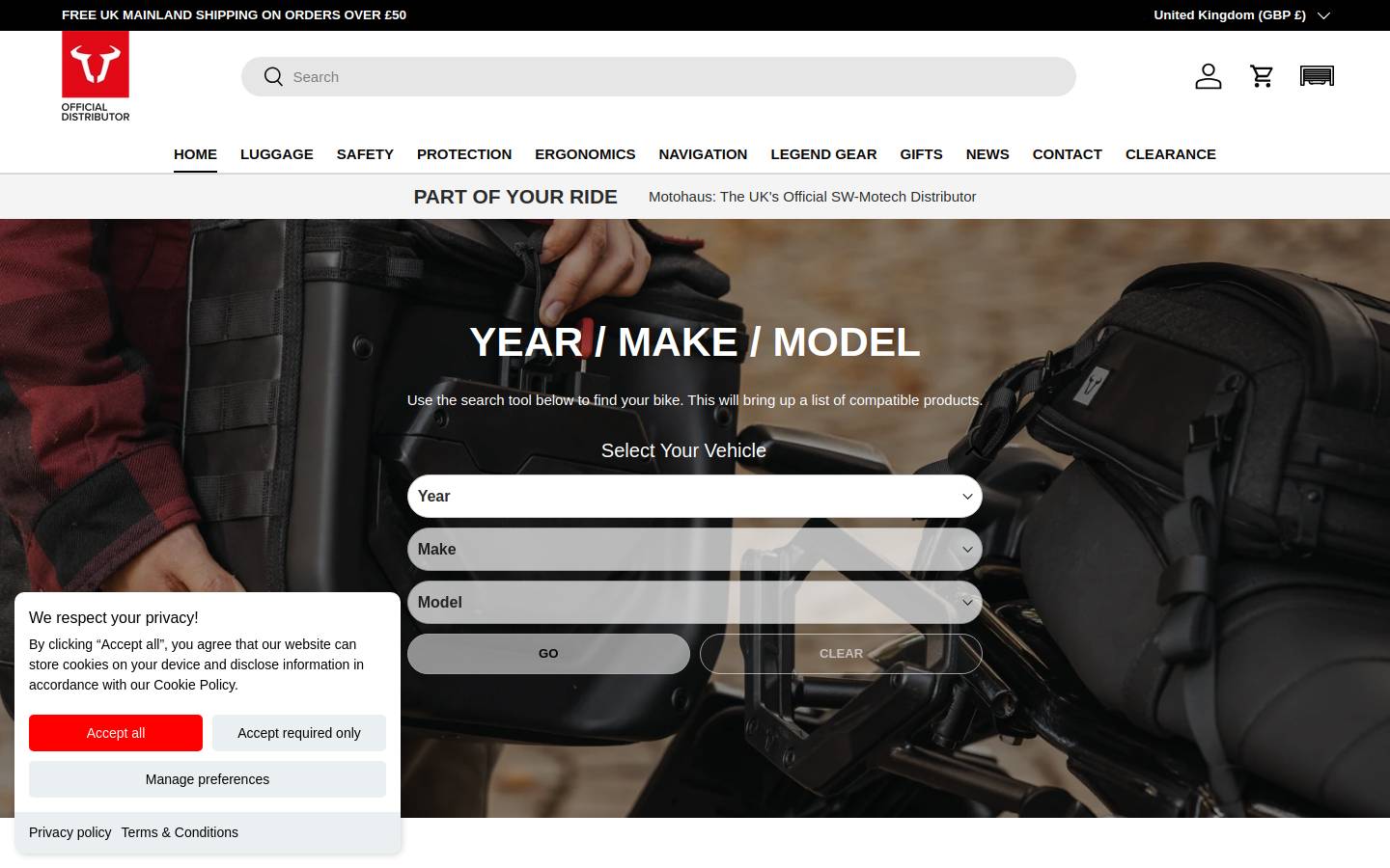 Sw Motech homepage screenshot