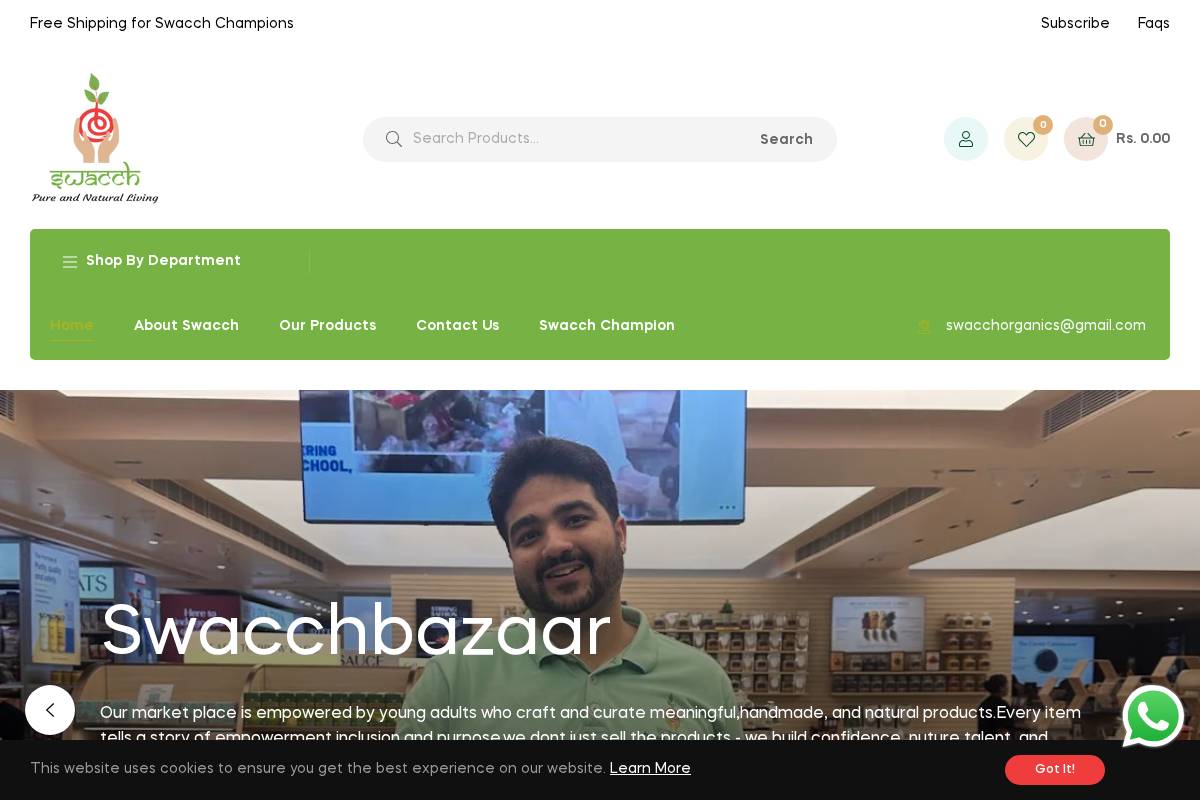 swacchbazaar.com homepage screenshot