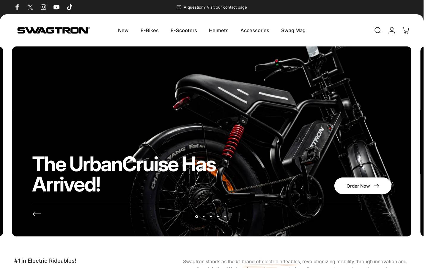 SWAGTRON homepage screenshot