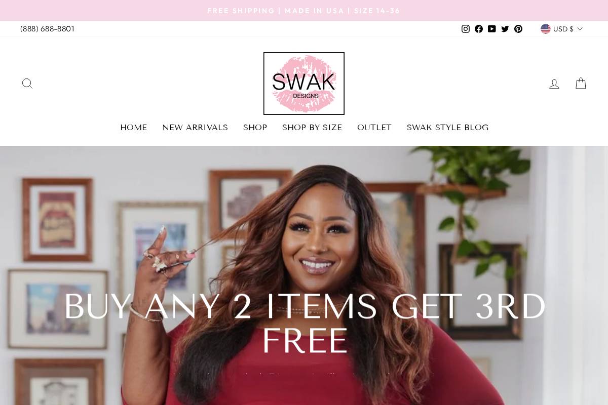 SWAK Designs homepage screenshot