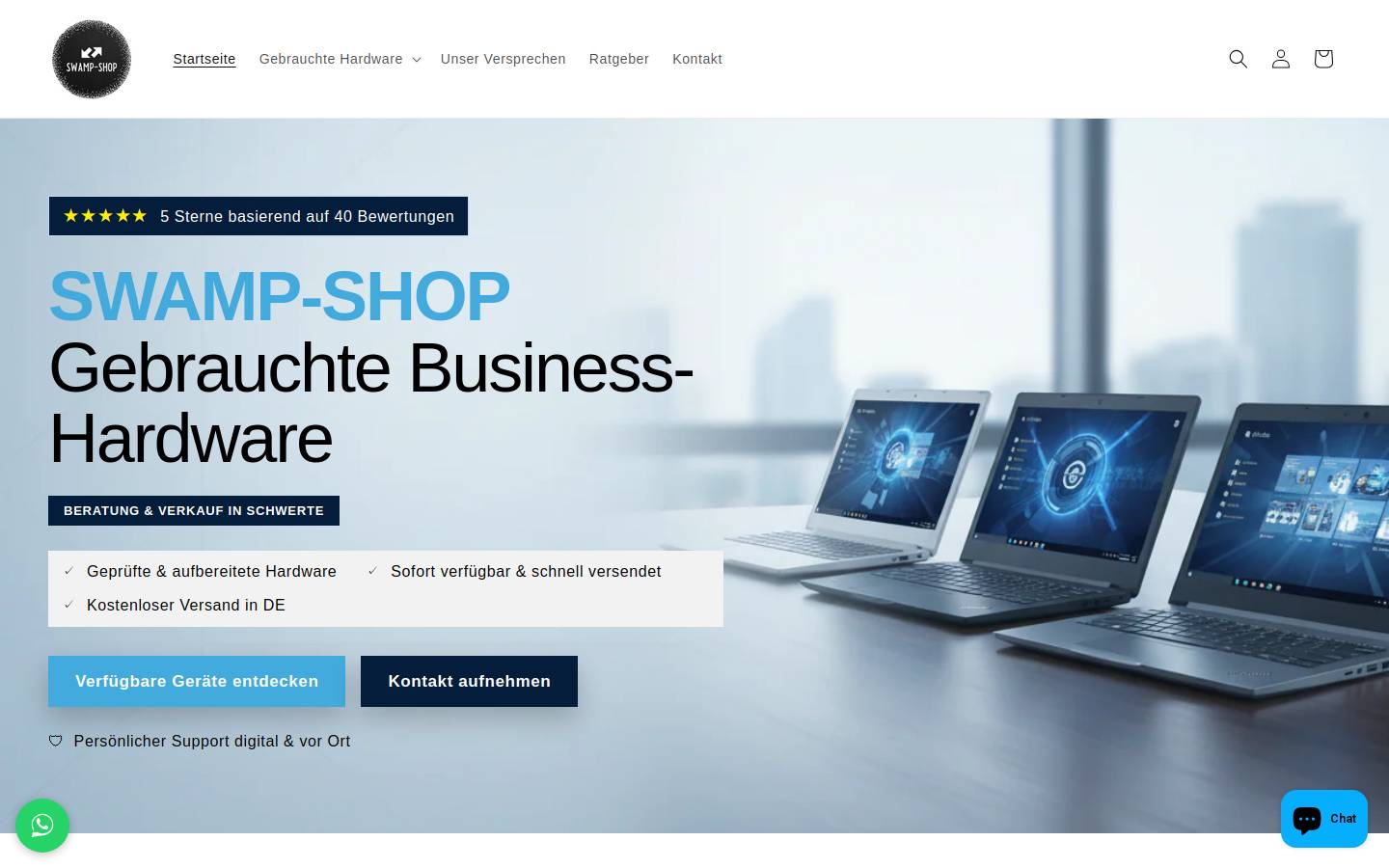 swamp-shop.de homepage screenshot