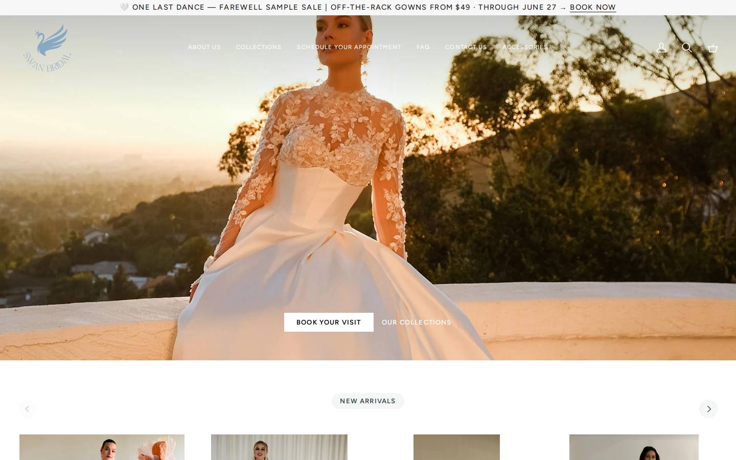swanbridalsa.com homepage screenshot