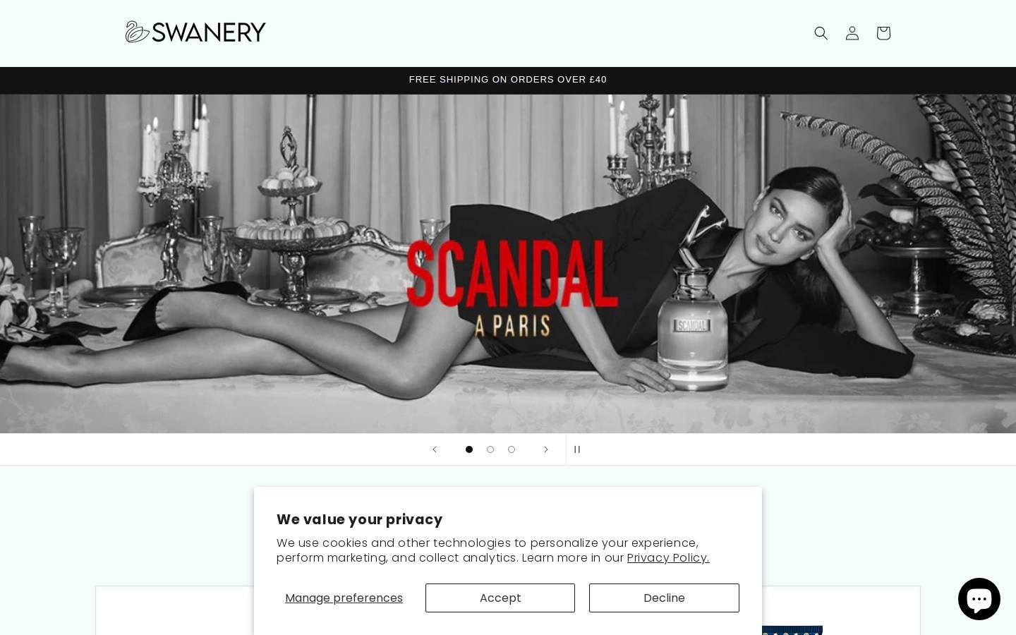 swaneryofficial.com homepage screenshot