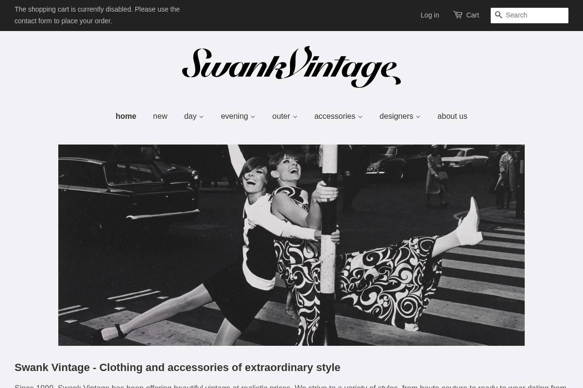 swankvintage.com homepage screenshot