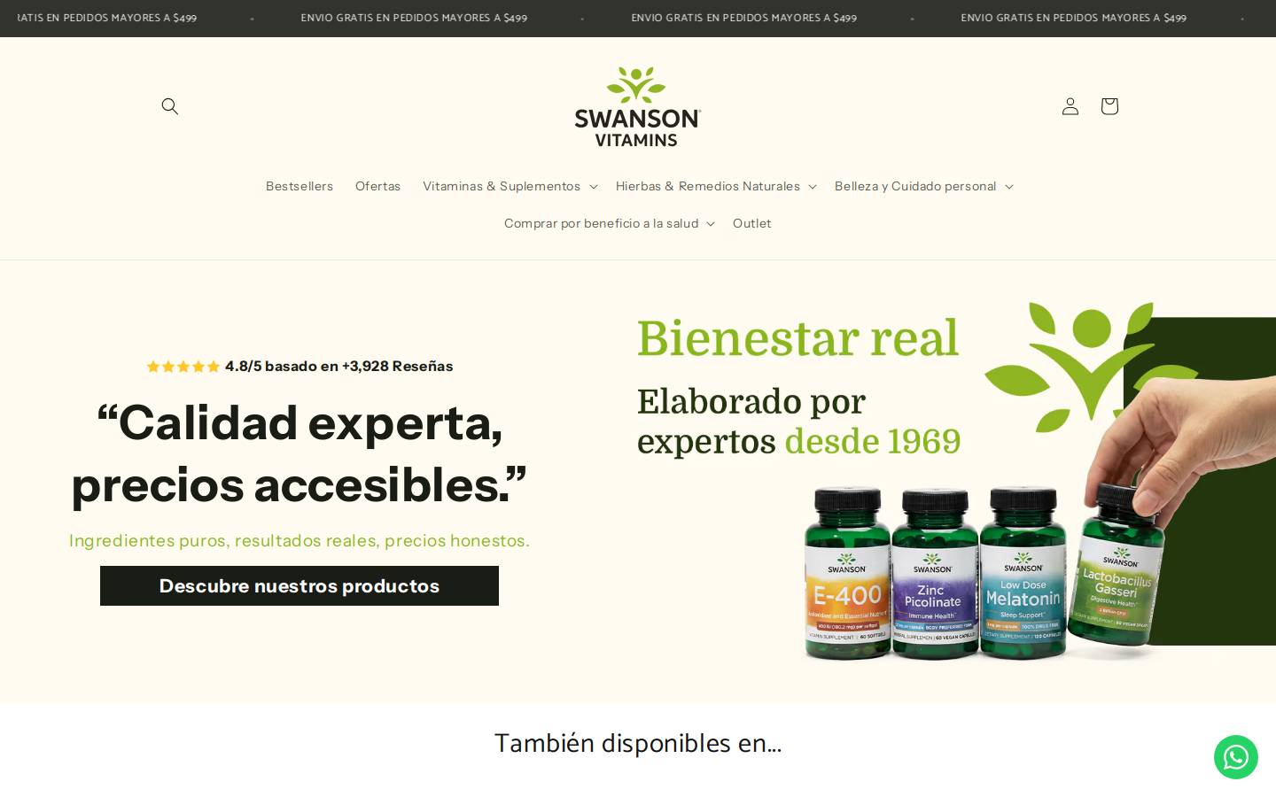 Swanson Health homepage screenshot