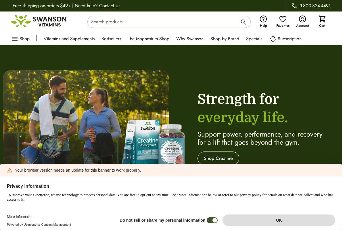 swansonvitamins.com homepage screenshot