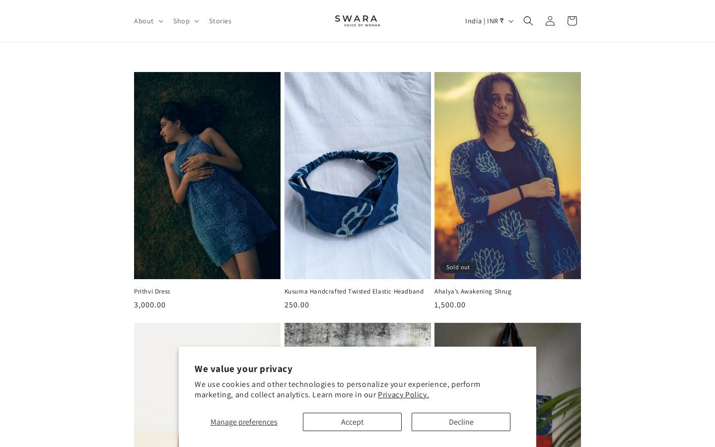 swaravow.com homepage screenshot