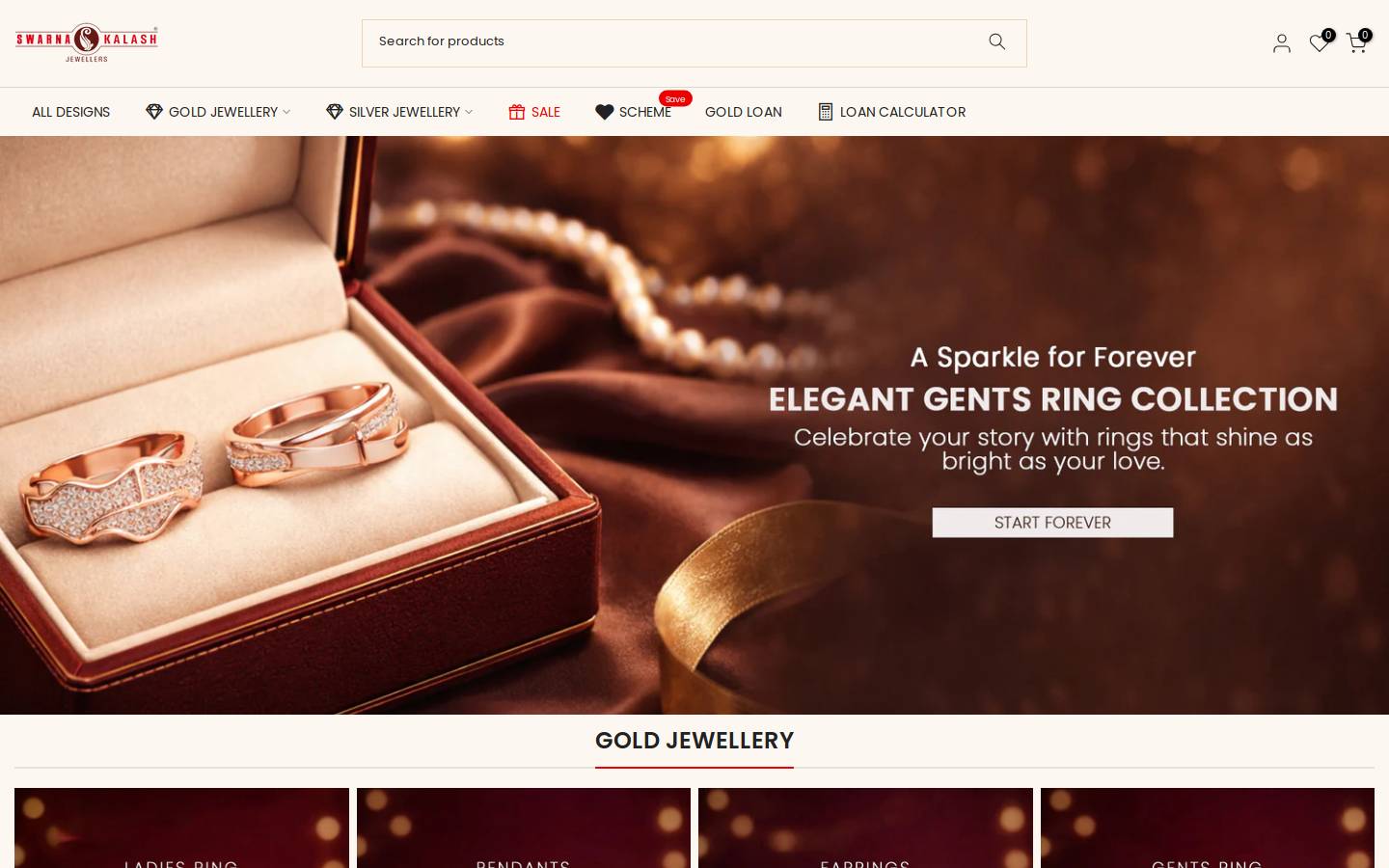 swarnakalashjewellers.com homepage screenshot