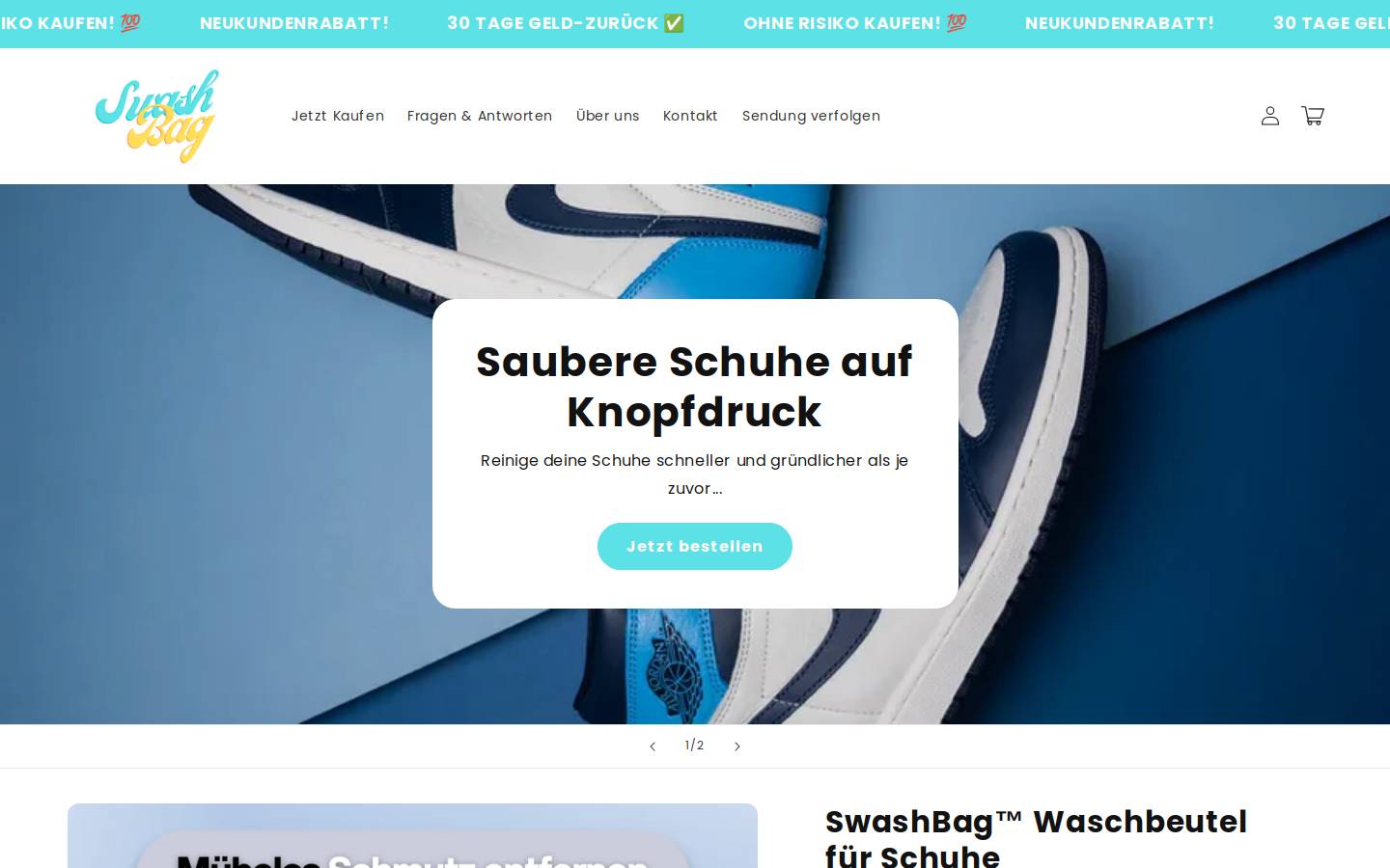swashbag.com homepage screenshot
