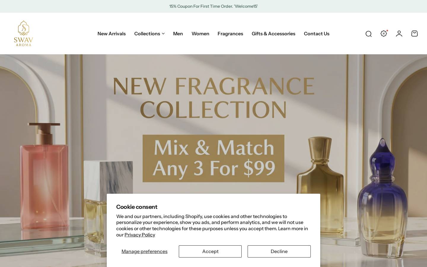 swavaroma.com homepage screenshot