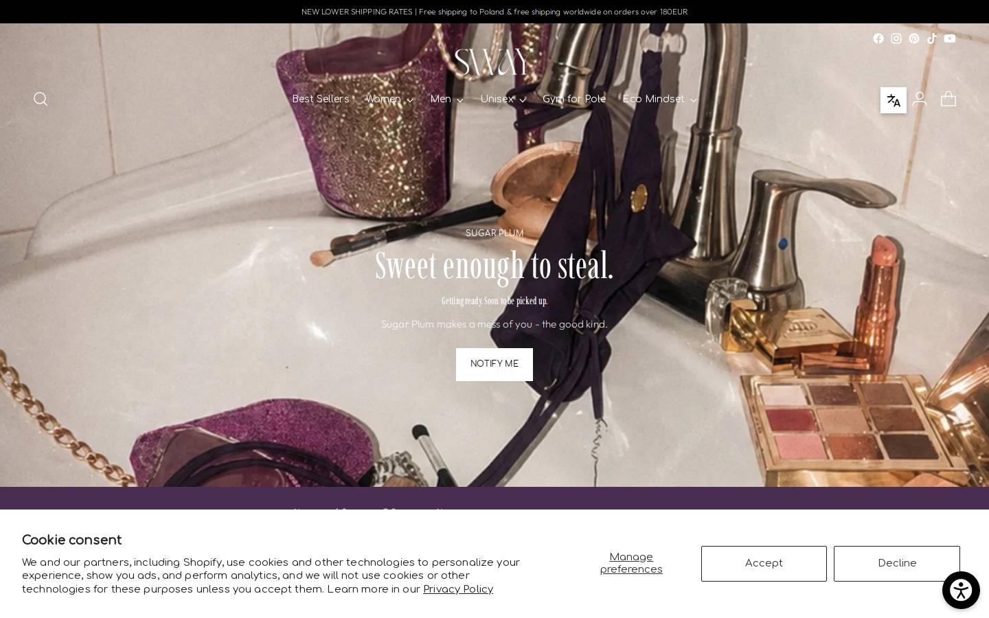 sway-polewear.com homepage screenshot