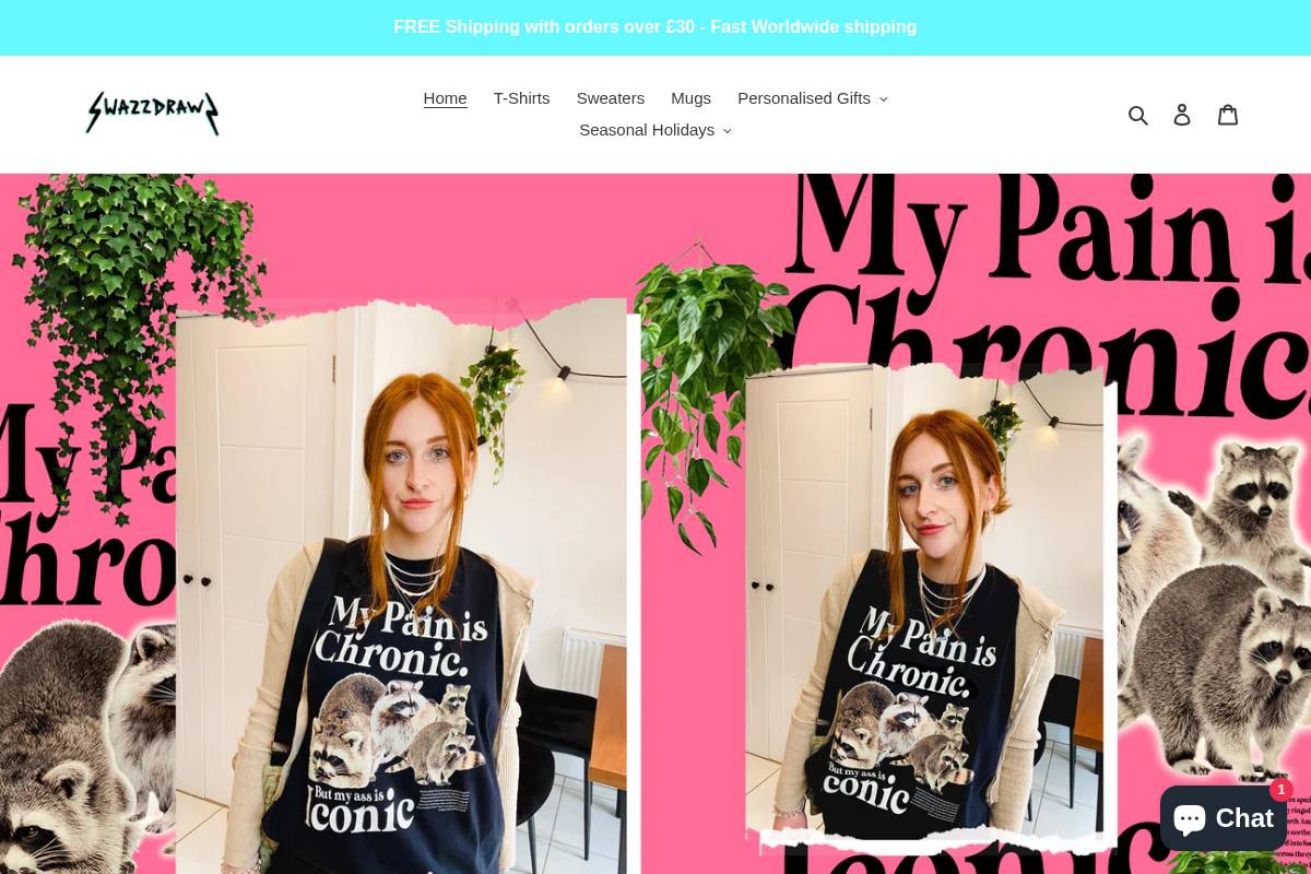 Swazzdraws homepage screenshot