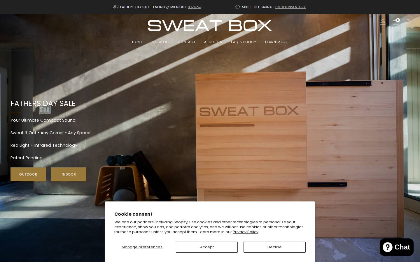 sweatboxshop.com homepage screenshot