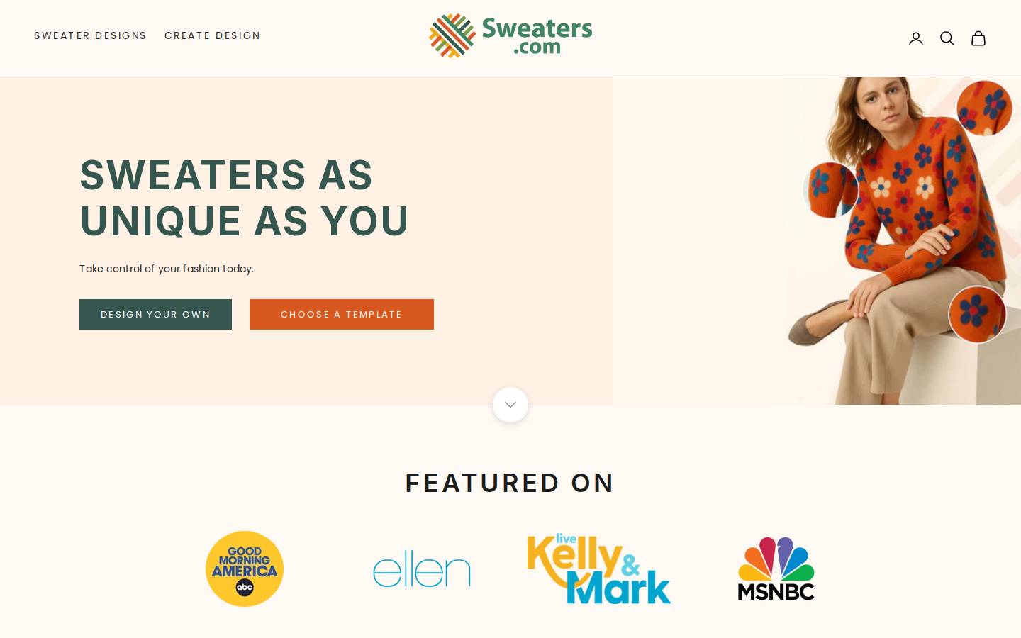 sweaters.com homepage screenshot