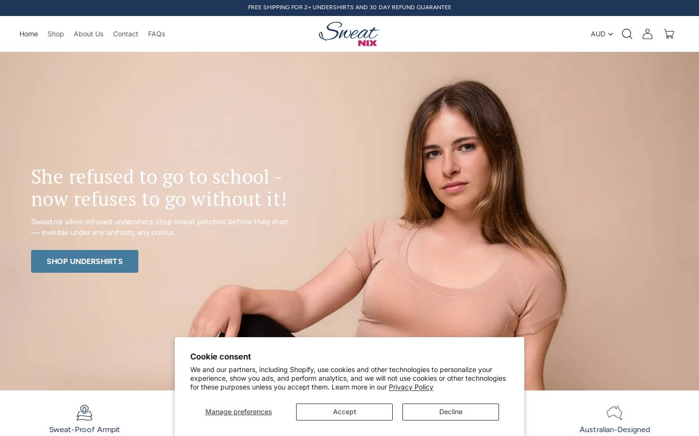 sweatnix.com.au homepage screenshot